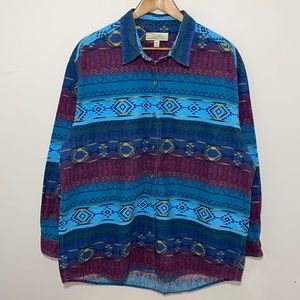 Vintage Cabela’s Aztec Flannel Shirt Jacket